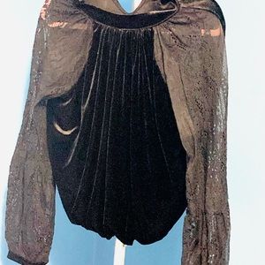 Black Mesh Sleeve Blouse: Free People